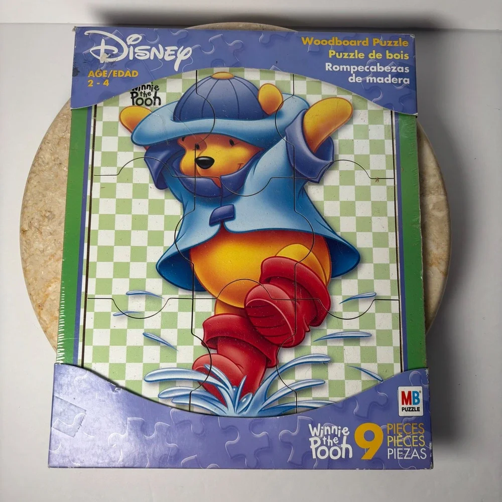 NOS Disney Winnie the Pooh Woodboard Puzzle 9 Piece Milton Bradley Hasbro NEW